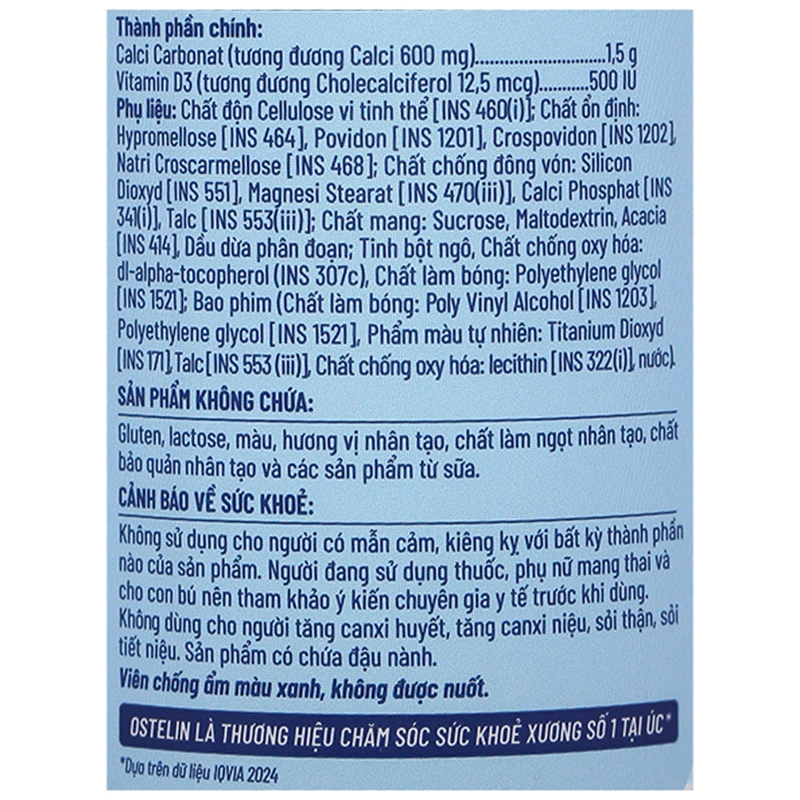 Thực phẩm bảo vệ sức khỏe OSTELIN Calcium & Vitamin D3 - 7